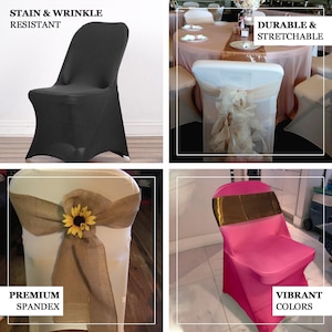 White Spandex Stretch Folding Chair Cover
