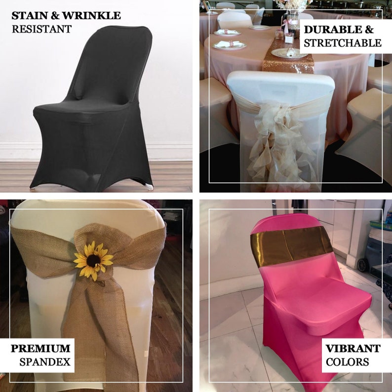 White Spandex Stretch Folding Chair Cover