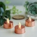 12 Pack | Metallic Blush/Rose Gold LED Candles, Flameless Candles, LED Party Candles, Battery Candles, Tea Light Candles 
