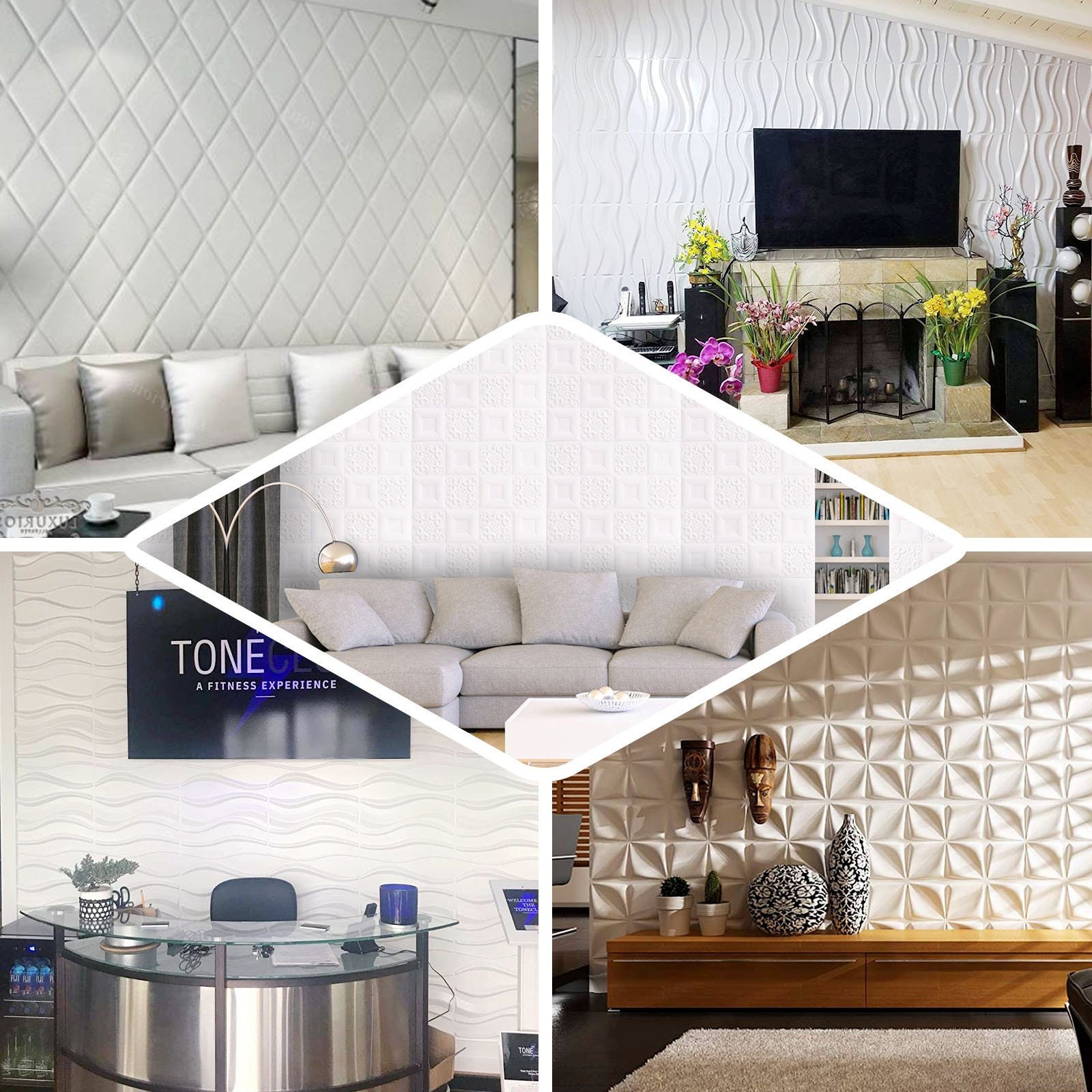 10 Pack 3D Wall Panels Self Adhesive Decorative Wall Tiles Etsy