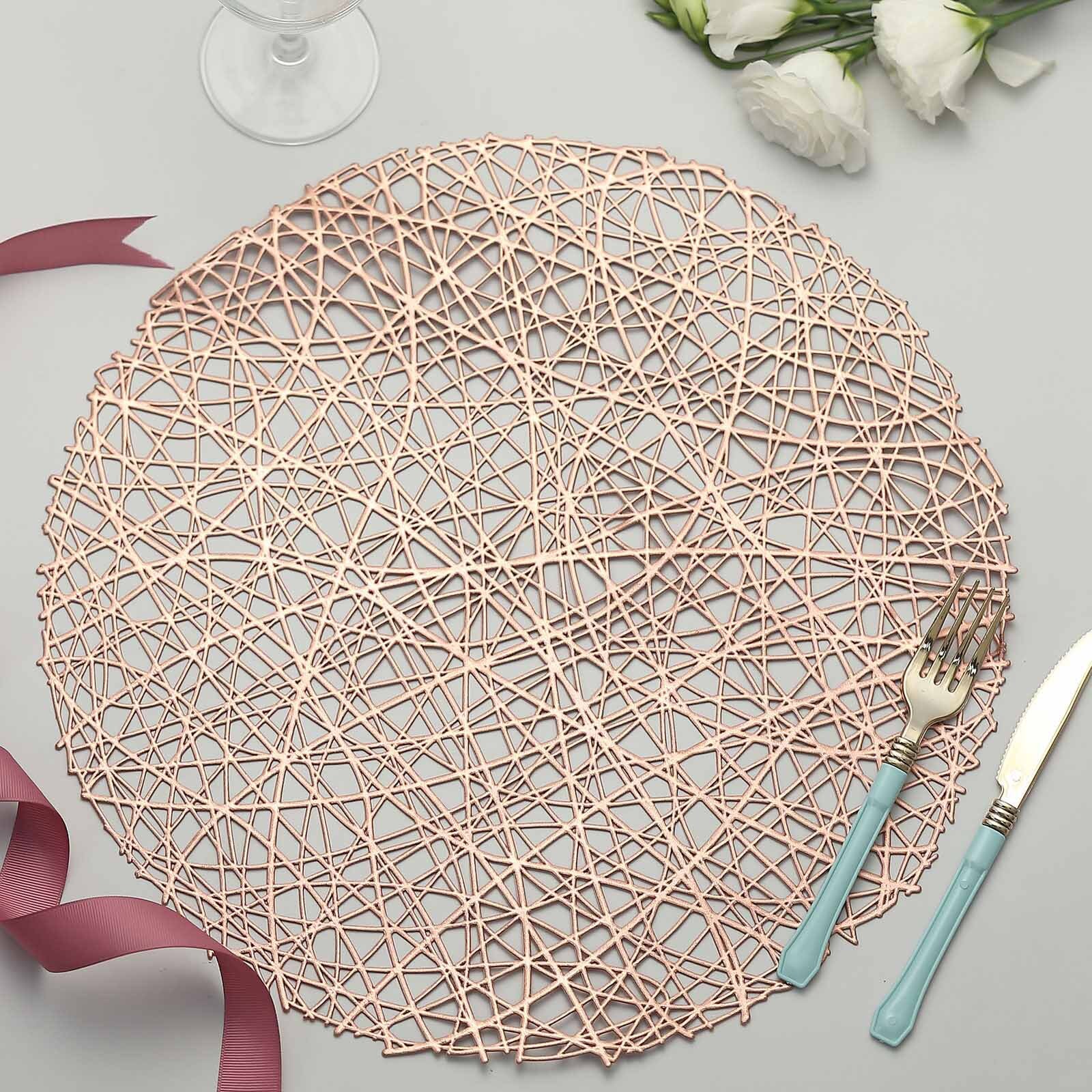 6 Pack 15 Rose Gold Woven Placemats Dining Table Etsy