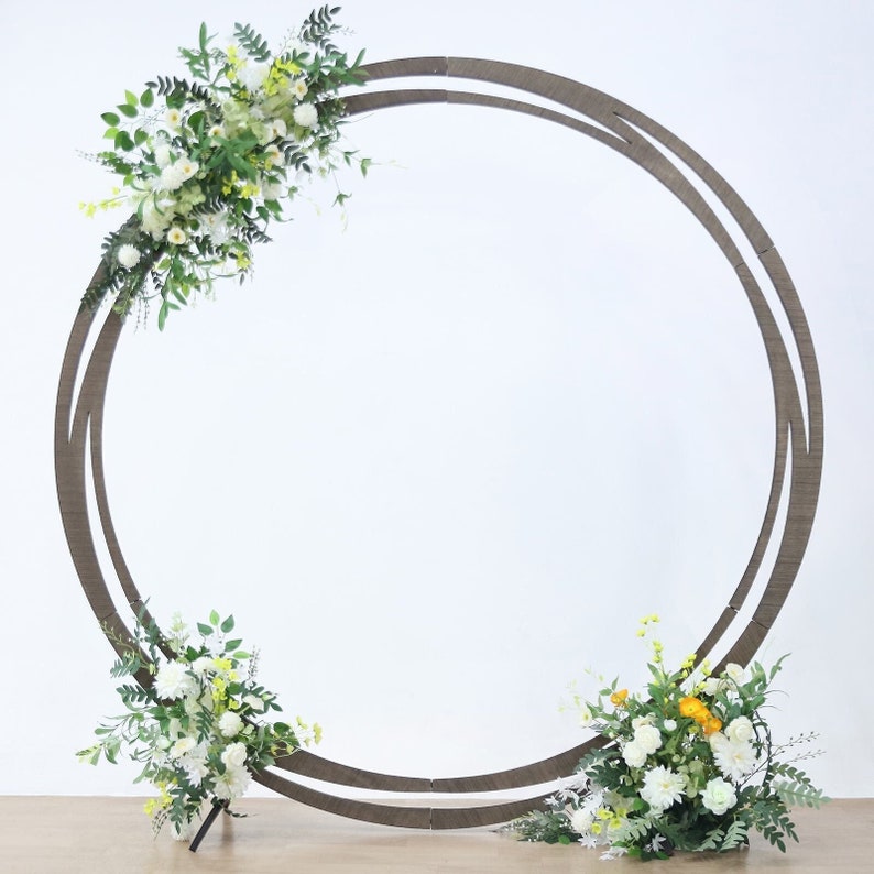 8ft Natural Brown Wood Wedding Arch, Ceremony Arch, DIY Round Boho Backdrop Stand, Wooden Arch, Rustic Photo Backdrop Stand, Farmhouse Decor