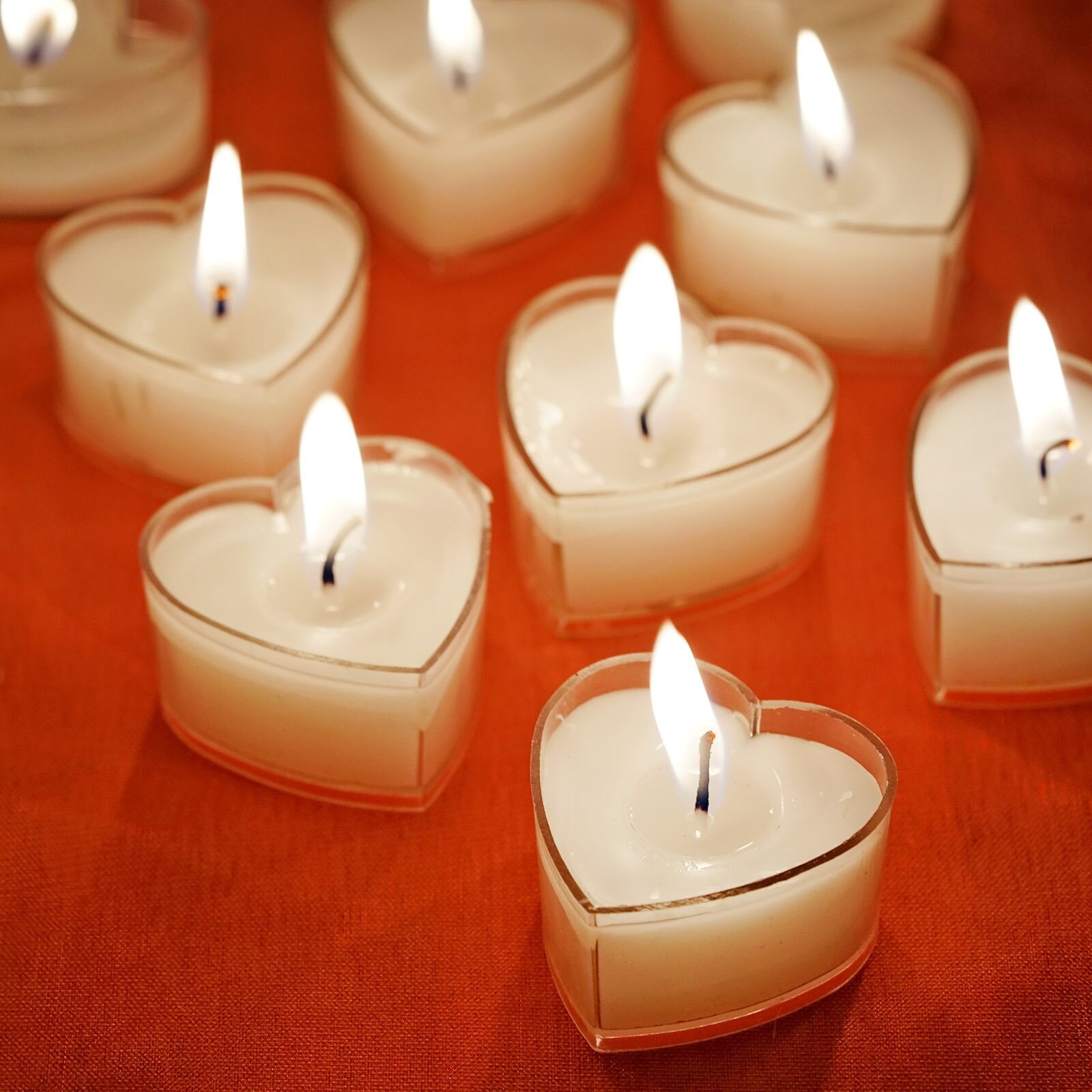 12 Pack White Heart Candles Heart Shaped Tealight Candles Dinner