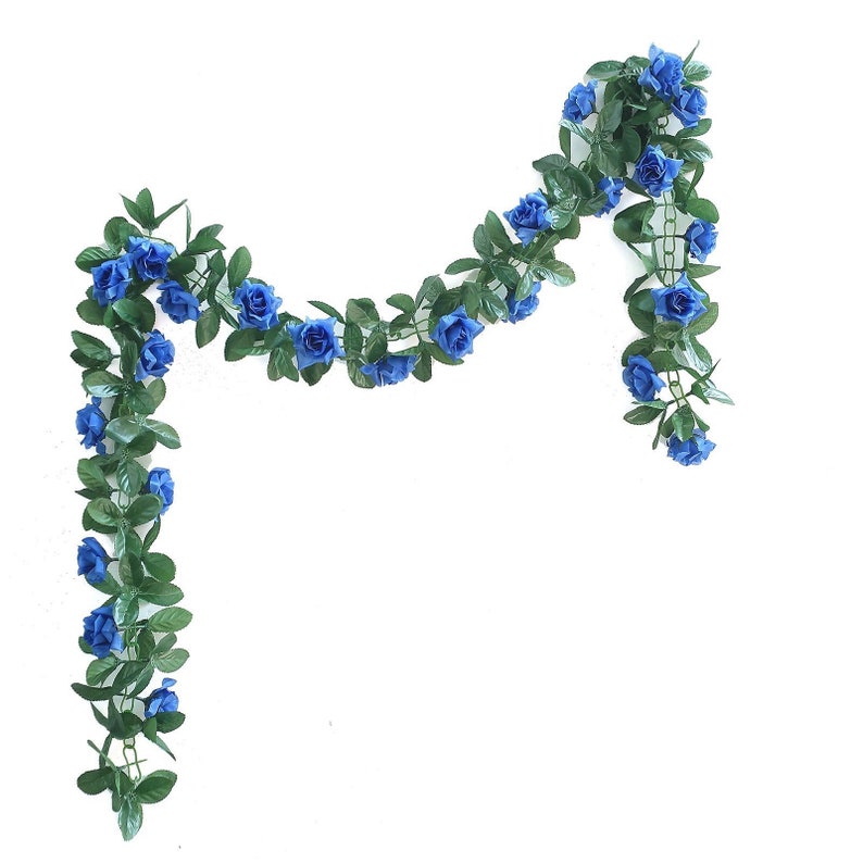 6FT Royal Blue Silk Rose Vine Fake Rose Garland Hanging Etsy