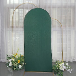 6ft | Matte Hunter Emerald Green Spandex Fitted Wedding Arch Covers For Round Chiara Backdrop Stands, Photography Backdrop, Wedding Decor