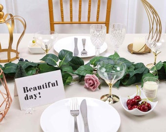 5FT Poplar Leaf Garland, Artificial Greenery Vines, Faux Greenery Garland, Farmhouse Wedding Garland Fake Leaves Room Decor