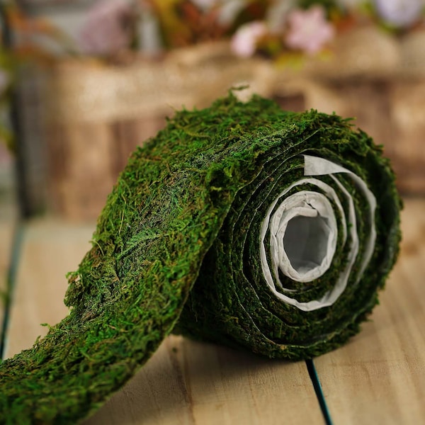 2" Wide | 4FT Green Preserved Moss Ribbon Rolls