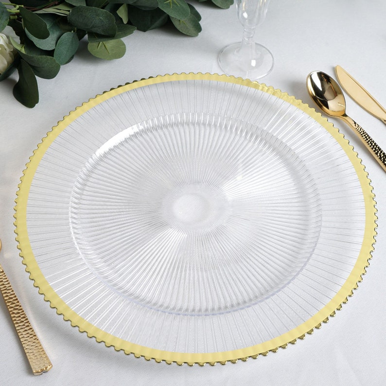 13 Clear Plastic Charger Plates Plate Chargers Round Etsy