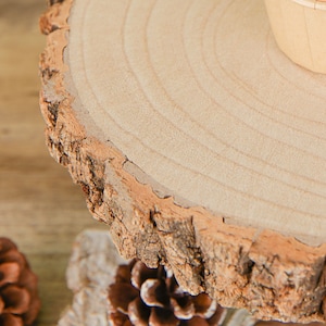12" Tall | 3-tier Wood Slice Cheese Board, Rustic Cupcake Stand, Wood ...