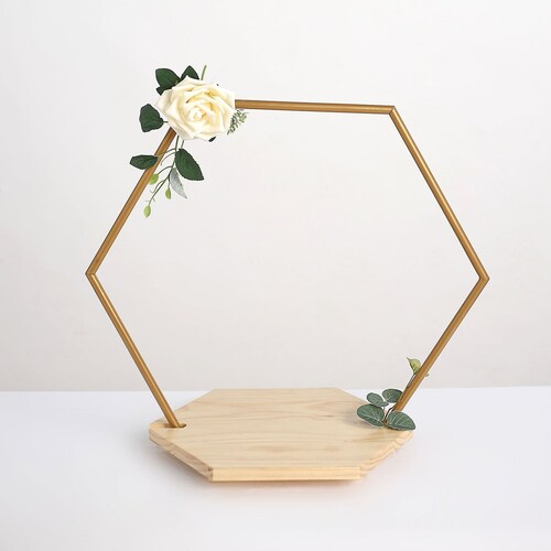 Hexagon Cake Stand Wood Geometric Wedding Birthday Etsy