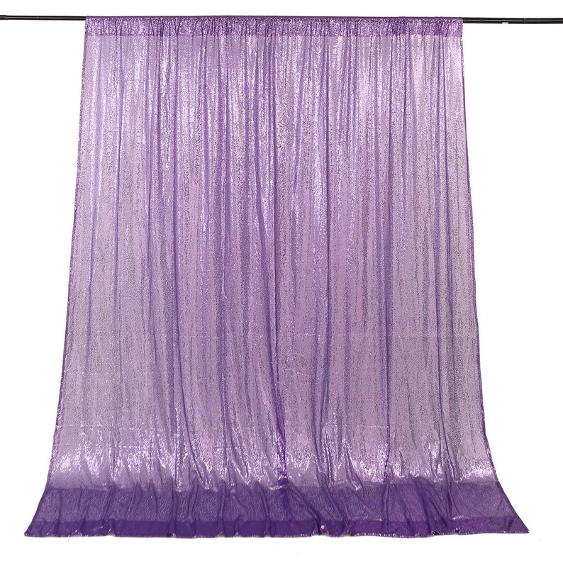 8 FT Purple Sequin Curtain With Rod Pocket Photo Booth Etsy
