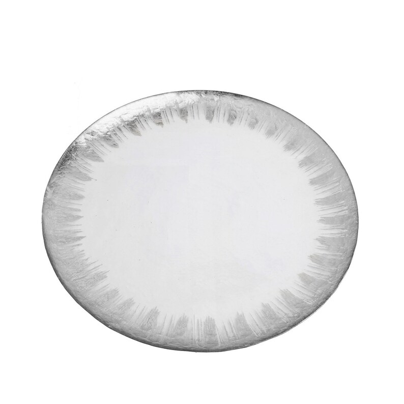 13 Silver Glass Charger Plates Plate Chargers Round Etsy
