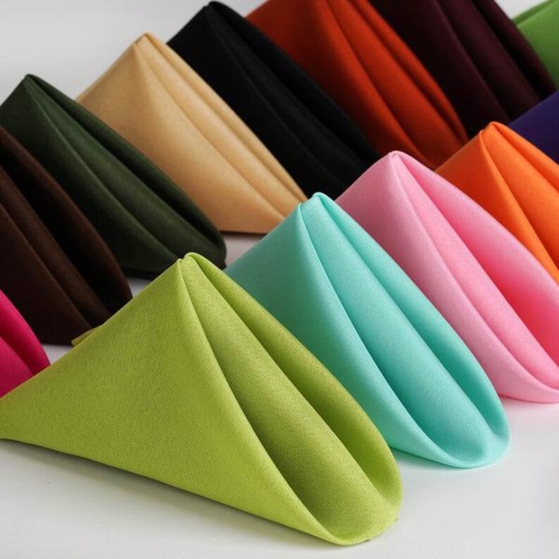 5 Pack 17x17inch White Polyester Linen Napkins, Polyester Napkins, Dinner Napkins, Table Decor
