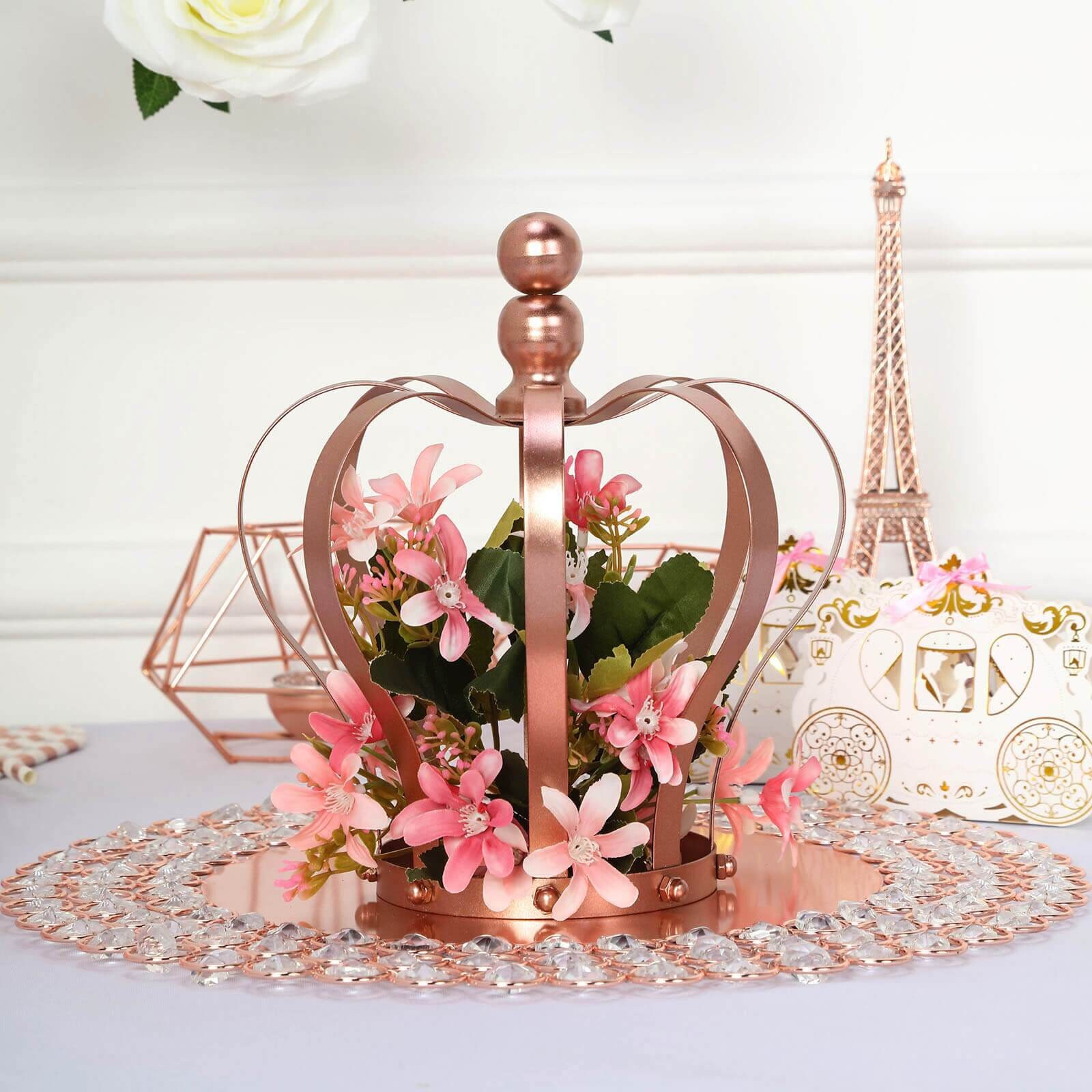 9 Blush Rose Gold Cake Toppers Royal Crown Cake Etsy