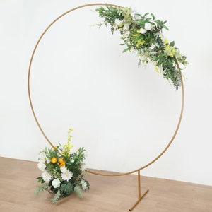 6.5ft Gold Metal Wedding Arch, Balloon Garland Hoop, Round Backdrop Stand, Balloon Arch, Arbor Ceremony Arch Stand, Wedding Floral Frame