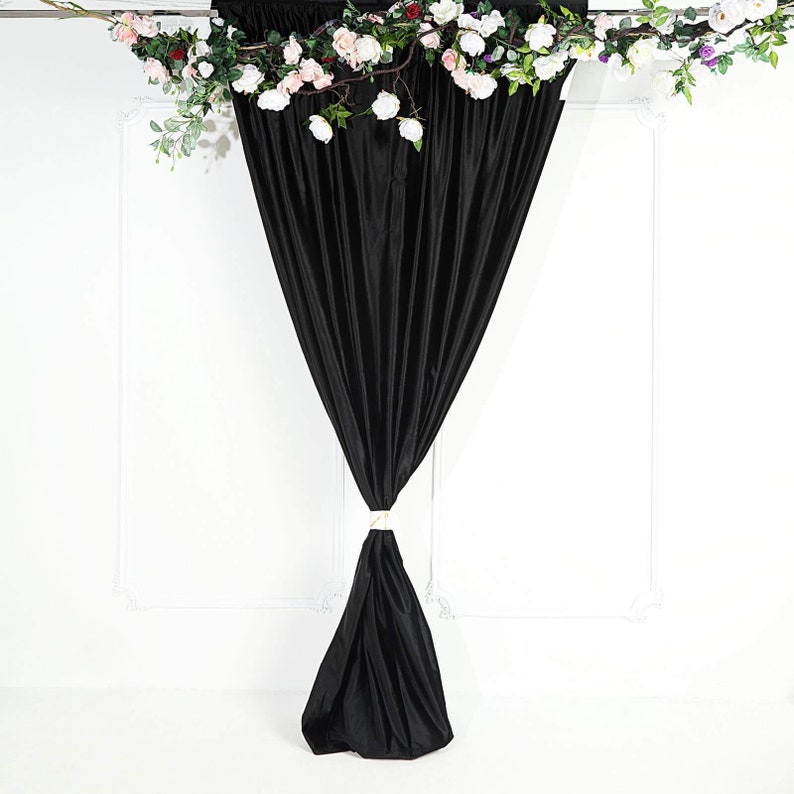 8ft X 8ft Black Velvet Backdrop Drapes Curtains With Rod Etsy