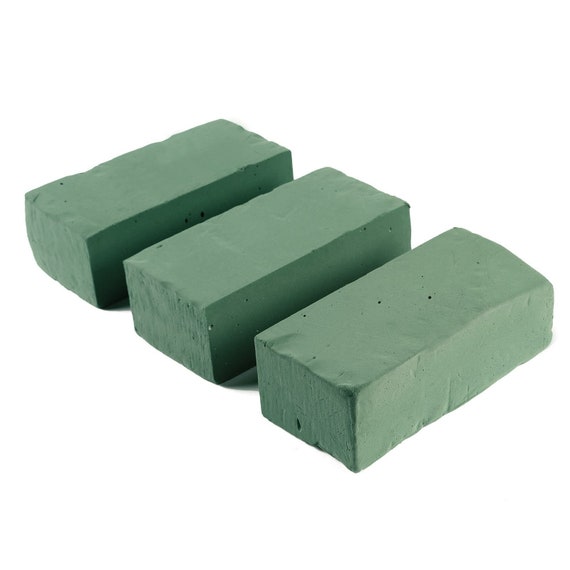 3 Pack Green Wet Floral Foam Bricks, Flower Arrangement Foam Blocks