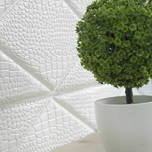 10 Pack | 40 Sq.Ft White 3D Brick Wallpaper, Self Adhesive Home Decor Waterproof Brick Wall Decals, Peel and Stick 3D Foam Brick Wall Tiles