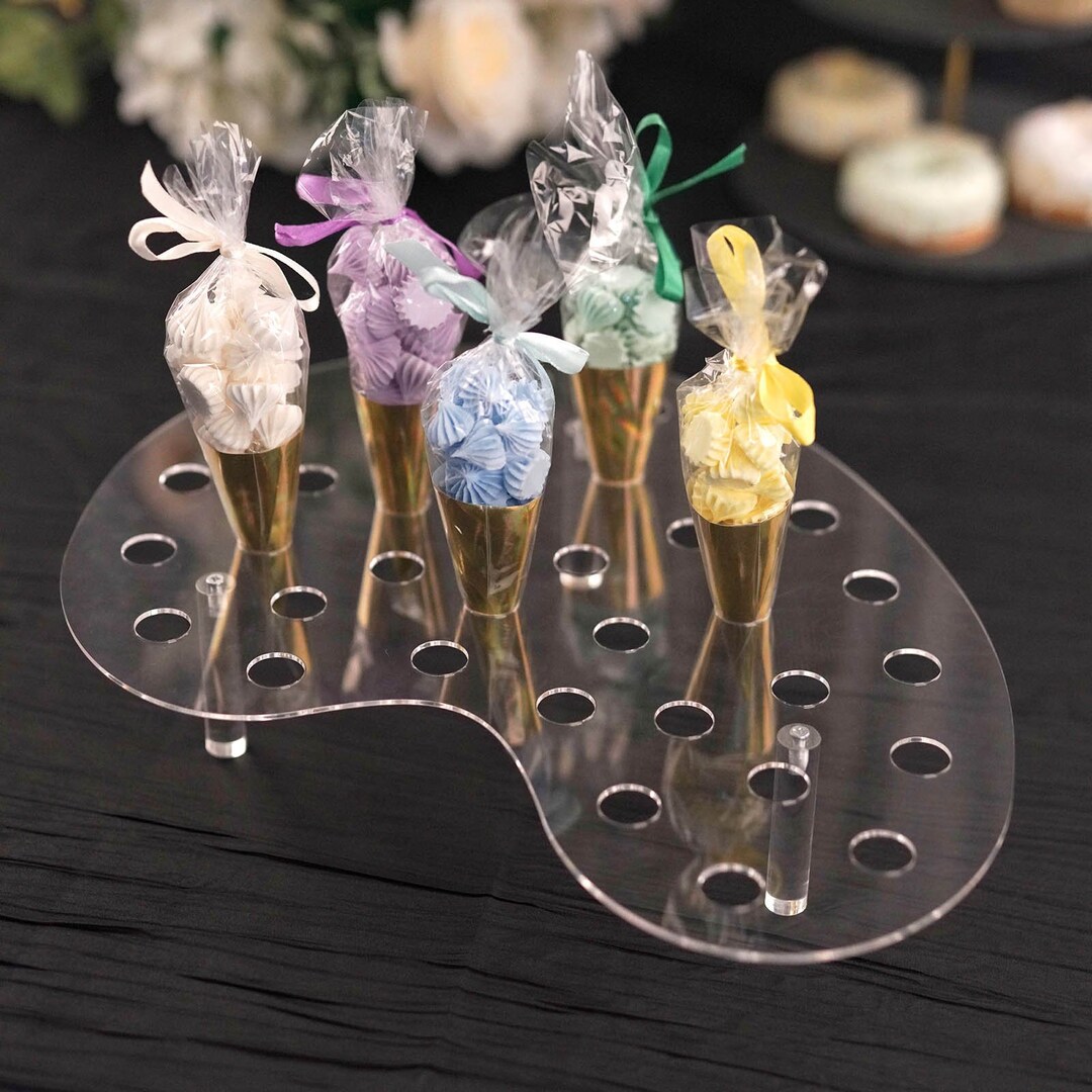 16 Ice Cream Cone Holder, Acrylic Cone Stand, Ice Cream Tray, Ice Cream
