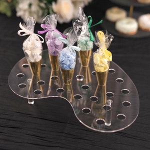 16&quot; | Ice Cream Cone Holder, Acrylic Cone Stand, Ice Cream Tray, Ice Cream Bar, Dessert Display - 35 Slots