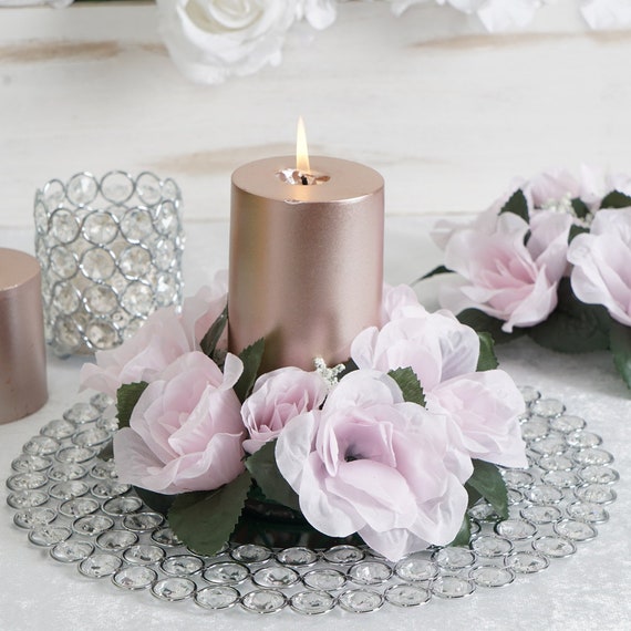 Silk floral shop candle rings