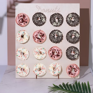Donut Wall Holder Stand, Tabletop Donut Bar Dessert Display stand, Hexagonal Donut Holder Board For Party Wedding Event Decor - 19&quot;