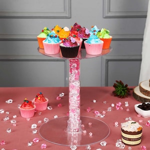 4 Tier XL Clear Cake Stand, Acrylic Glass Cake Stand Riser, Display ...