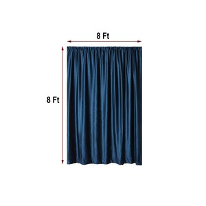 8Ft x 8Ft Navy Blue Velvet Backdrop Drapes, Curtains with Rod Pockets, Curtain Panels, PhotoBooth Backdrop, Photo Backdrop