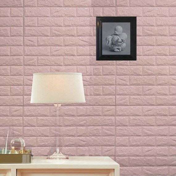 10 Pack 58 Pink 3D Brick Wallpaper Self Adhesive Home - Etsy 10 Pack 58 Pink 3D Brick Wallpaper Self Adhesive Home - Etsy