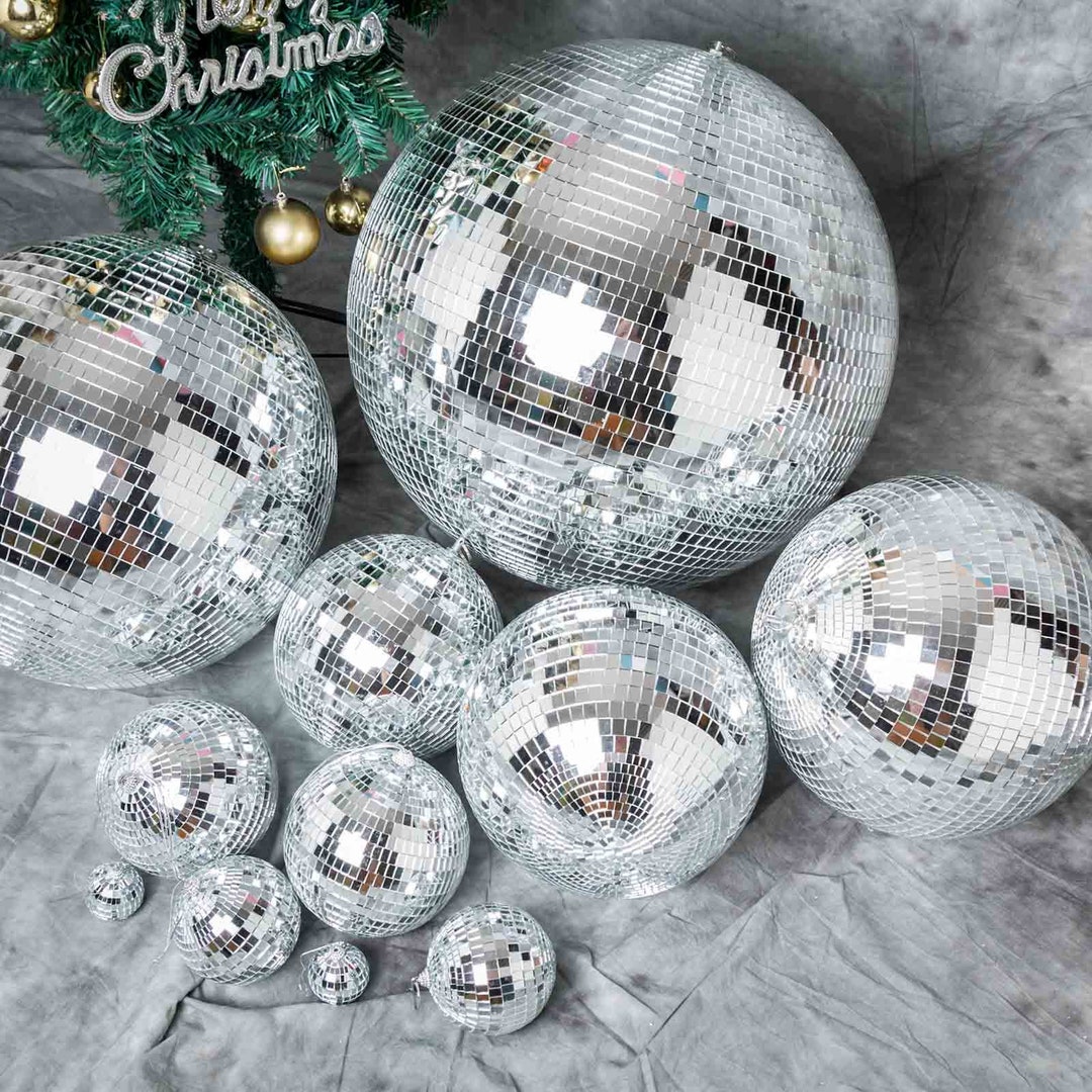20 Pcs Hanging Mirror Disco Ball Glass Disco Ball Christmas Tree Ornaments Refle