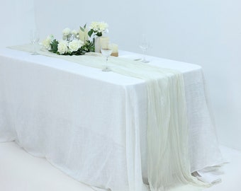 10FT Gauze Cheesecloth Table Runner,  Boho Wedding Arbor, Rustic Wedding Arch Cheesecloth, Draping Gauze - Ivory