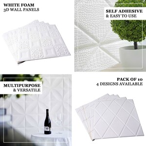 10 Pack | 40 Sq.Ft White 3D Brick Wallpaper, Self Adhesive Home Decor Waterproof Brick Wall Decals, Peel and Stick 3D Foam Brick Wall Tiles