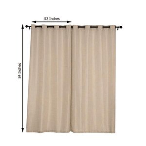 Set of 2 | 52"x84"| Faux Linen Curtain Panels, Bedroom Curtains Window ...