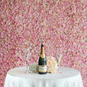 11 Sq ft - 4 Panels Pink/Cream Hydrangea Flower Wall Panel For Birthday Party, Wedding Photography Backdrop, Flower Panel, Wedding Decor