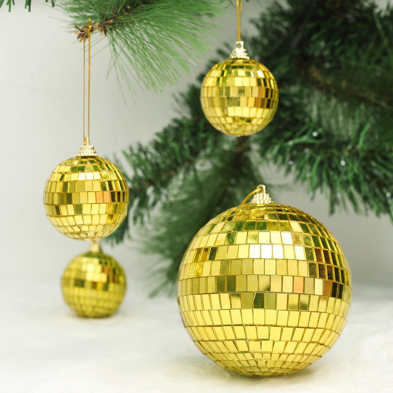 6 Gold Disco Ball Mirror Disco Light Ball With Hanging Etsy