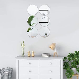 4 Pack | 14inch Round Glass Mirrors, Decorative Mirrors, Round Mirrors, Table Mirrors, Mirror Centerpieces, Candle Mirror, Wedding Table Decor