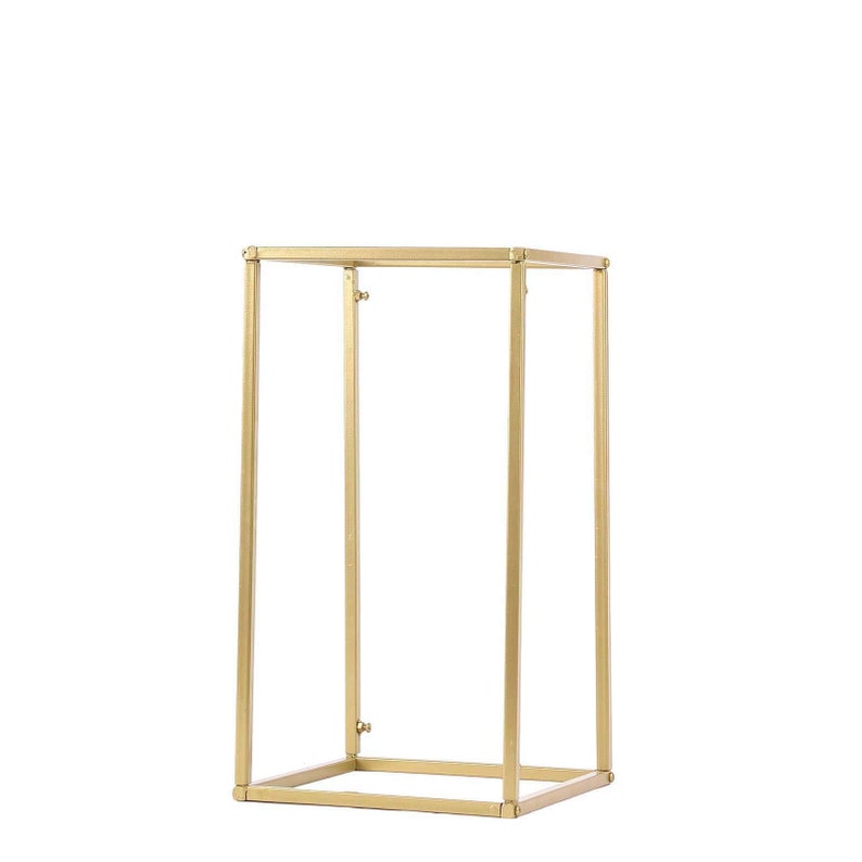 Set of 2 16 Matte Gold Metal Stand, Flower Stand, Geometric Metal Stand, Metal Stand for Wedding Centerpiece, Modern Decor image 3