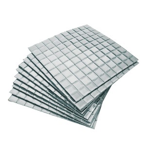 Pack of 10 - 12inch x12inch Silver Peel and Stick Backsplash Tiles, Kitchen Wall Tile Sticker, Mirror Wall Art Deco, Mirror Wall Tiles, Home Decor