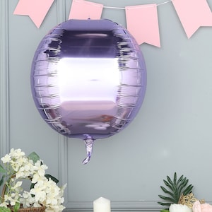Pack of 2 | 18&quot; | Lavender Lilac Jumbo 4D Orbz Balloons | Round Sphere Aluminium Foil Mylar Balloons