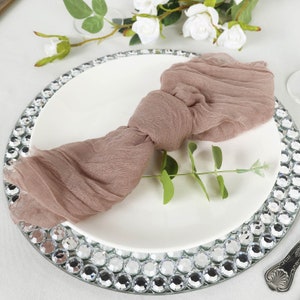 24&quot;x19&quot; Cheesecloth Napkins, Cotton Gauze Dinner Napkins, Gauze Napkins, Dinner Napkins For Table Decor, Wedding Decor - 5 Pack | Dusty Rose