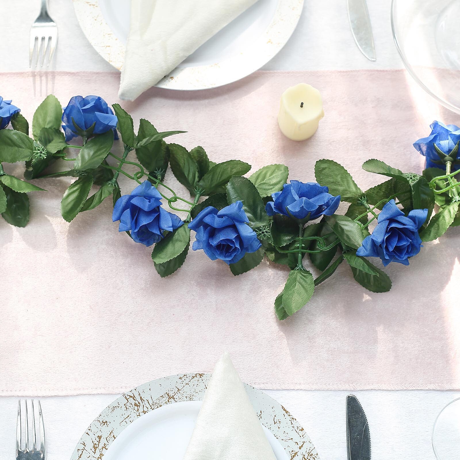 6FT Royal Blue Silk Rose Vine Fake Rose Garland Hanging Etsy