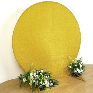 7.5ft Gold Wedding Arch Cover, Double Sided Shimmer Backdrop Photography, Babyshower, Gender Reveal, Birthday Decoration