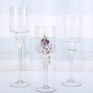 Set of 3 | Clear Glass Vase, Flower Vase, Cylinder Glass Vase, Glass Vase for Candles, Wedding Centerpiece, Modern Decor, Housewarming Gift