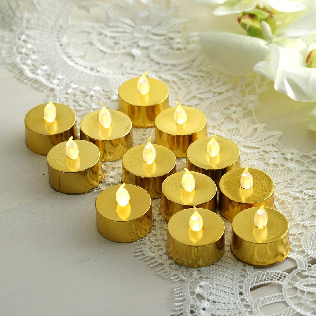 Metallic Gold LED Candles, Flameless Candles, LED Party Candles