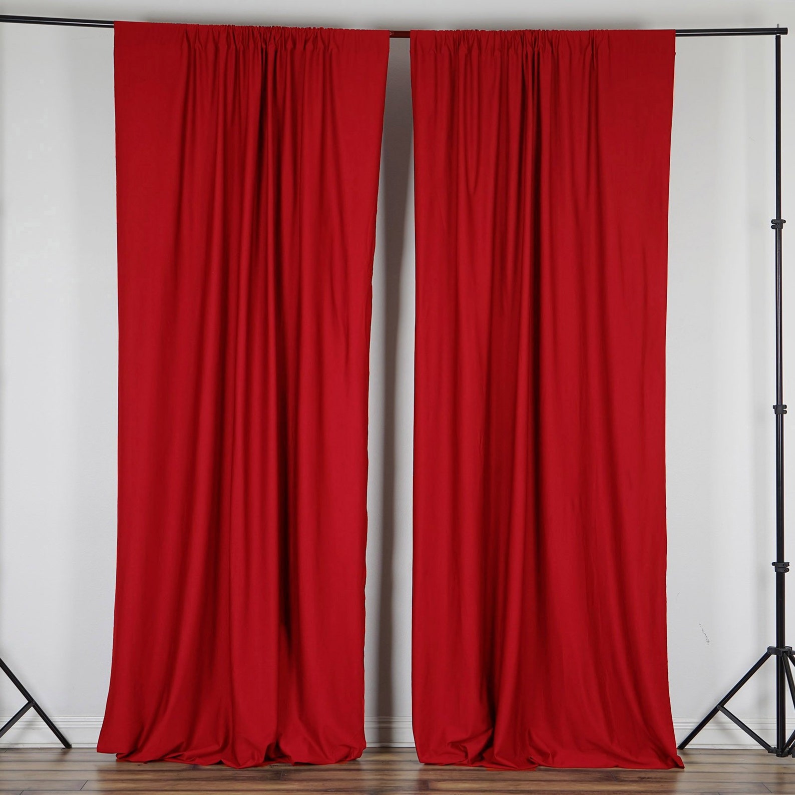 Set of 2 5ft W X 10ft L Red Fire Retardant Polyester Curtain Etsy
