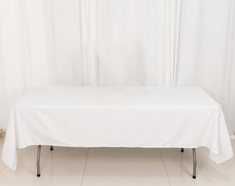 100% Cotton Rectangle Tablecloth 60"x102" White Linen - Soft & Breathable Table Cover
