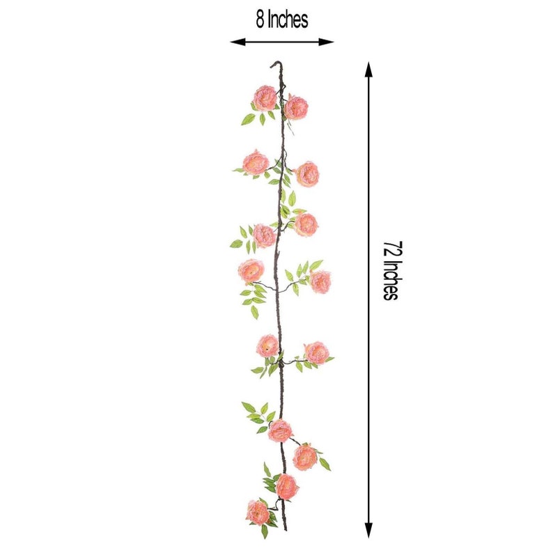 6FT Silk Peonies Flower Garland Artificial Peony Wedding Etsy