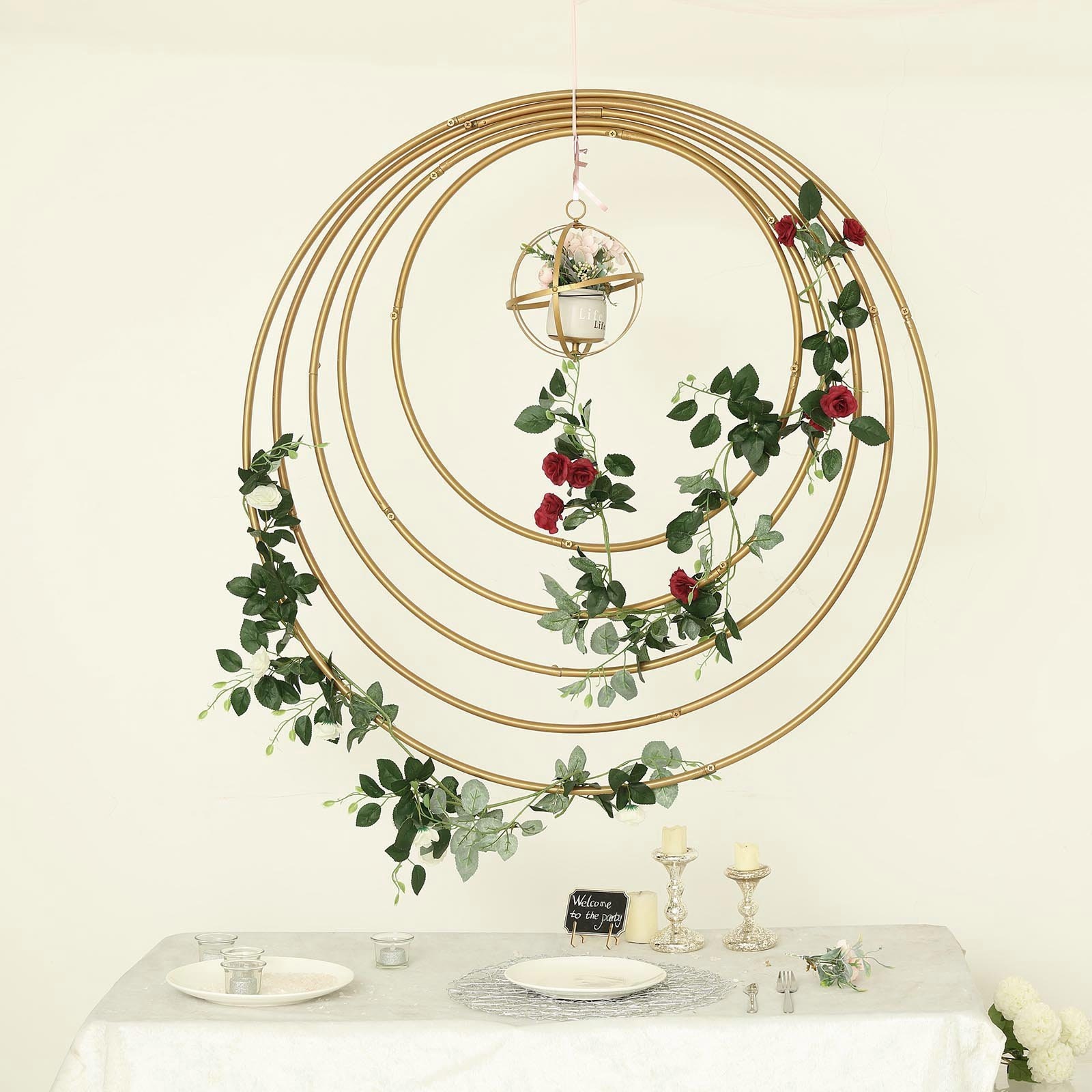 Metal Floral Hoops Wreath Macrame Rings Macrame Wall Hanging Crafts for DIY  Wedding Decor B03E