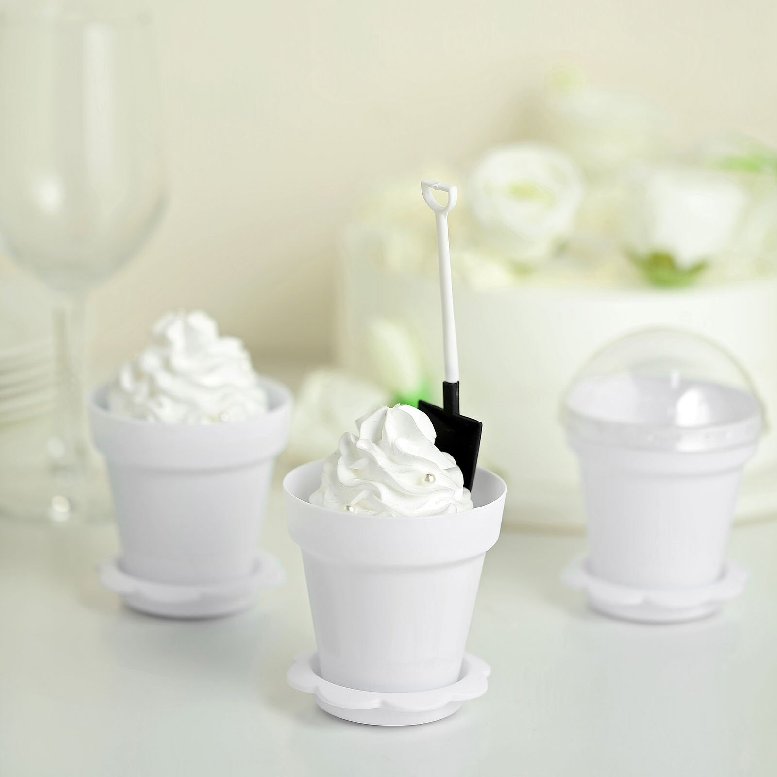 12 Pack White Flower Pot Ice Cream Pot Dessert Cup Succulent Etsy