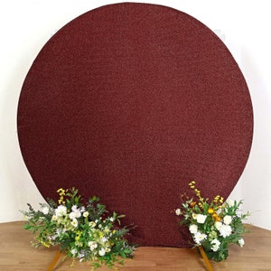 7.5ft Burgundy Wedding Arch Cover, Double Sided Shimmer Backdrop Photography, Babyshower, Gender Reveal, Birthday Decoration